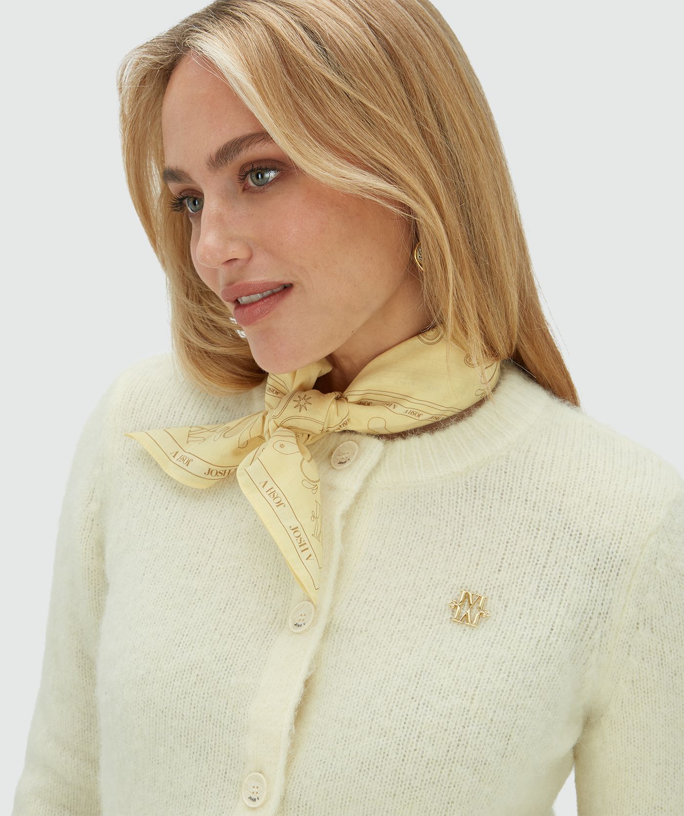 Lenço Quadrado ISOLDE Pequeno Amarelo - Josh V 3