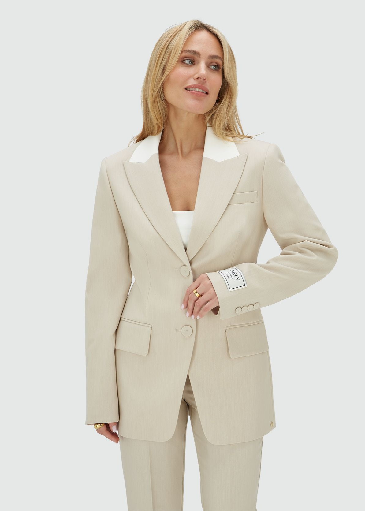Blazer NILA Bege e Branco - Josh V 1