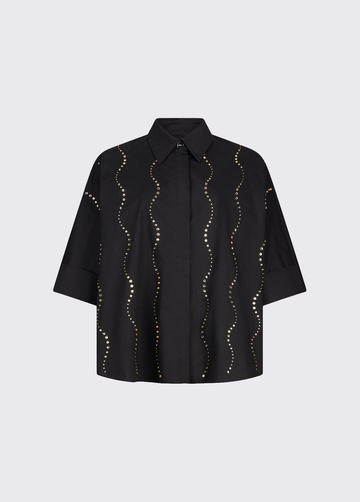 Camisa Manga Curta com Brilhos Preto - Liu Jo  6