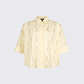 Camisa Manga Curta com Brilhos Amarelo - Liu Jo  - Thumbnail 4