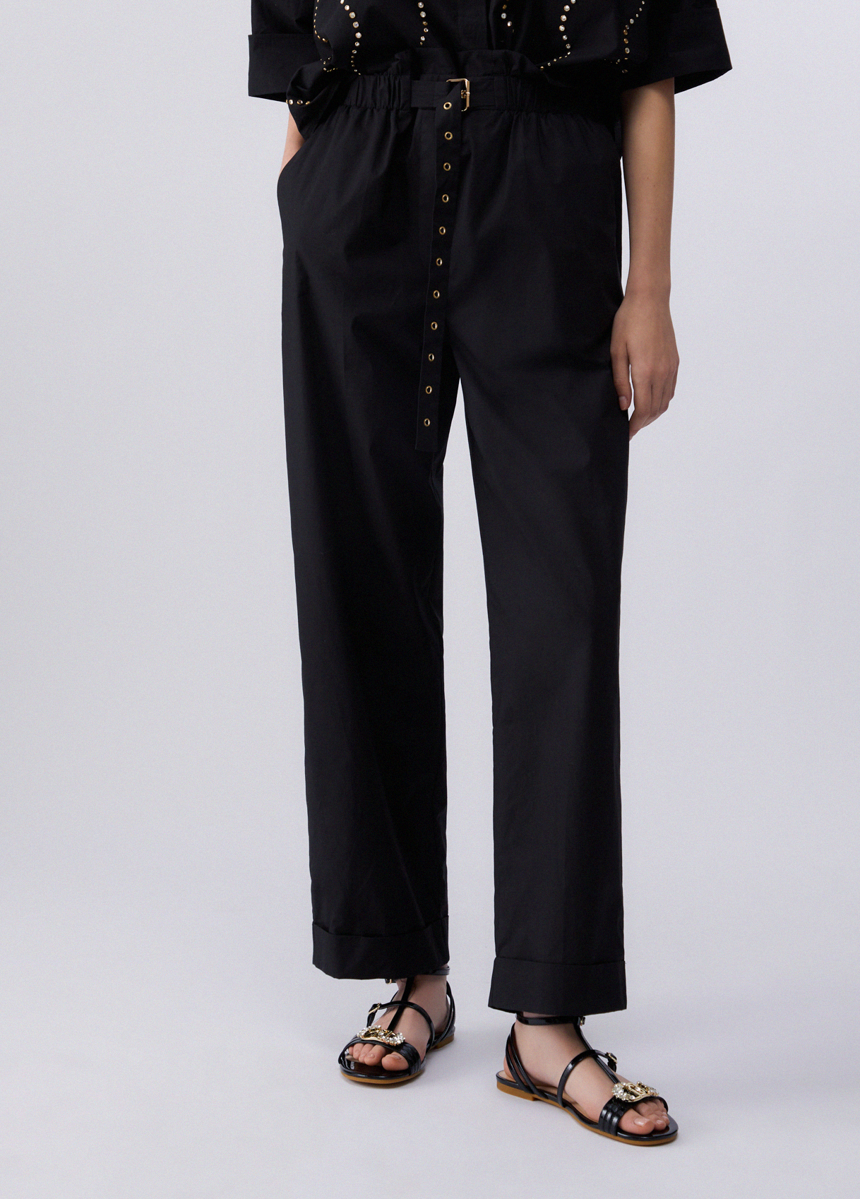 Calças Popline Cinto Preto - Liu Jo 1