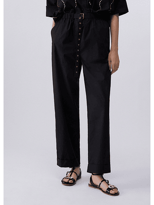 Calças Popline Cinto Preto - Liu Jo