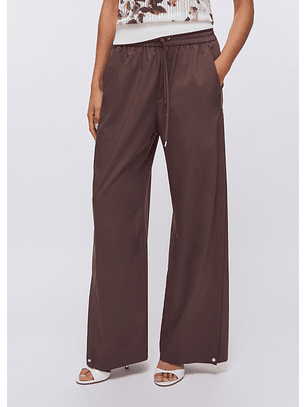 Calças Largas com Abertura Castanho - LIU JO