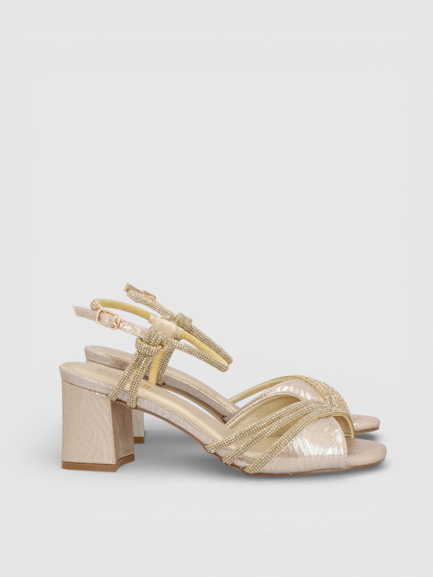 Sandália Salto Block Dourada - Menbur 1