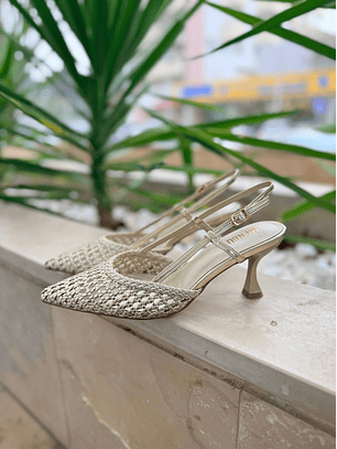 Sapato Aberto Dourado - Menbur