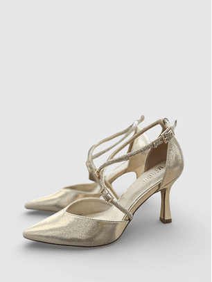 Sapato Fechado com Brilhos Dourado - Menbur