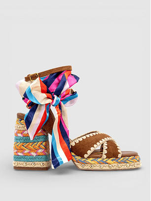 Sandália de Salto Havana 448 Camel - EXÉ