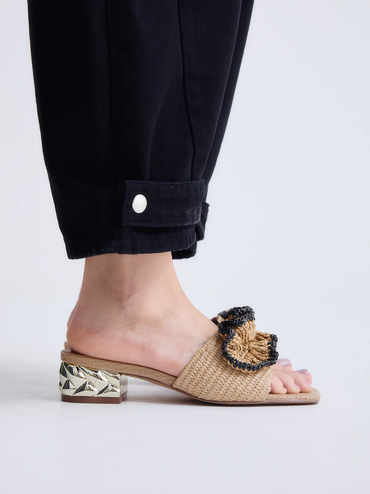 Mule em Ráfia Katy 467 Bege - EXÉ  4