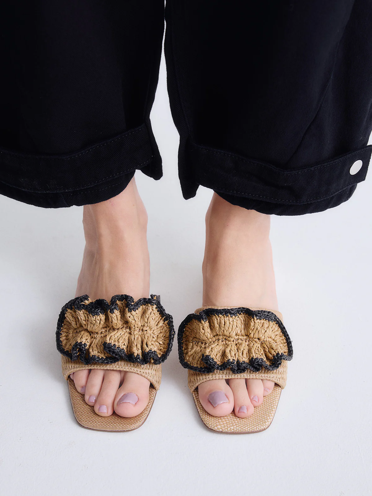 Mule em Ráfia Katy 467 Bege - EXÉ  8