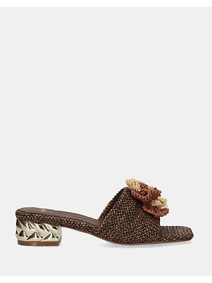 Mule em Ráfia Katy 401 Castanho - EXÉ 