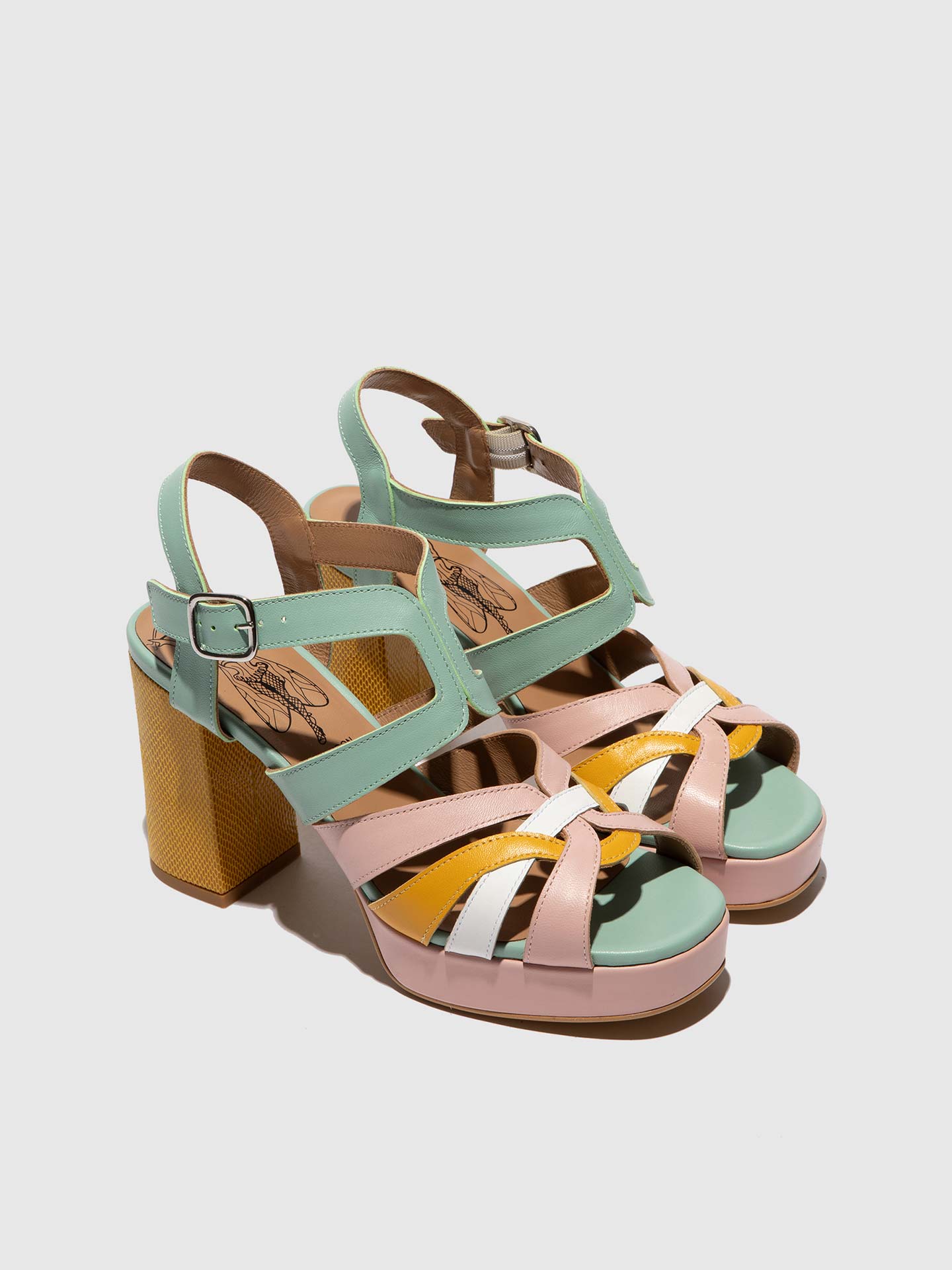 Sandália de Salto Etir Multi Pastel - Fly London  3