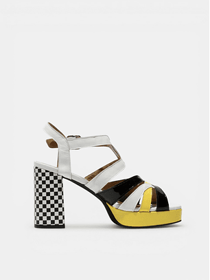 Sandália de Salto Etir Preto e Branco - Fly London 