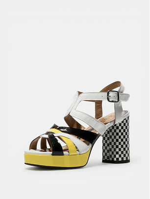 Sandália de Salto Etir Preto e Branco - Fly London 