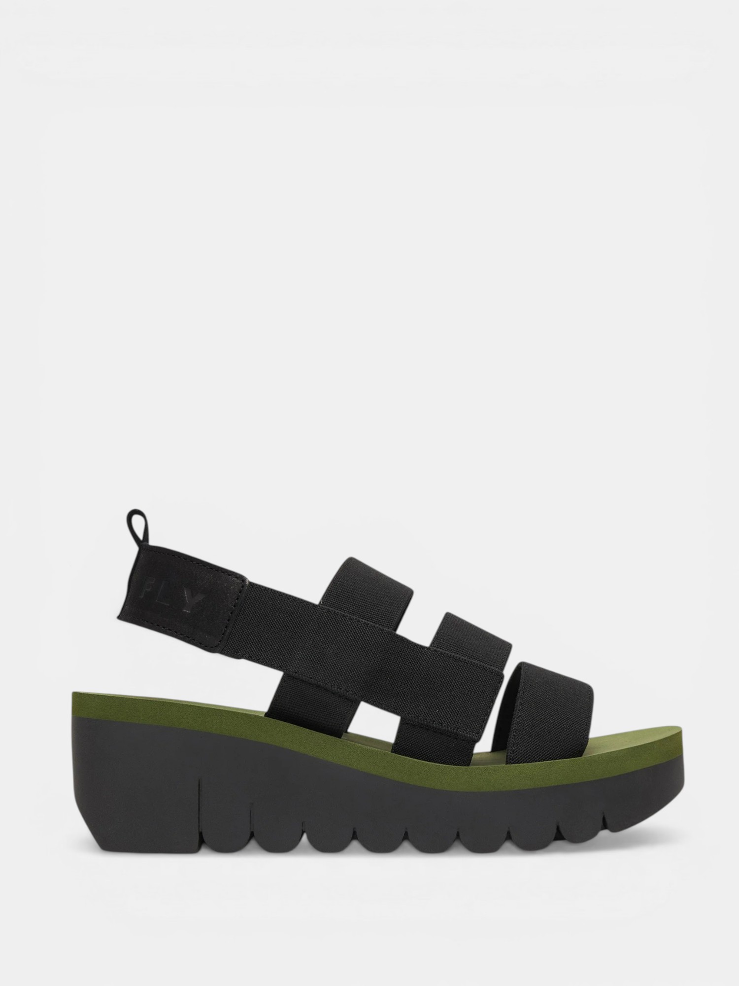 Sandália de Cunha YERE Preto - Fly London 1