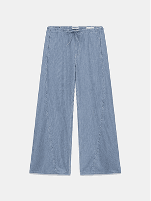 Calças com Riscas e Atilho Azul e Branco - Guess Jeans