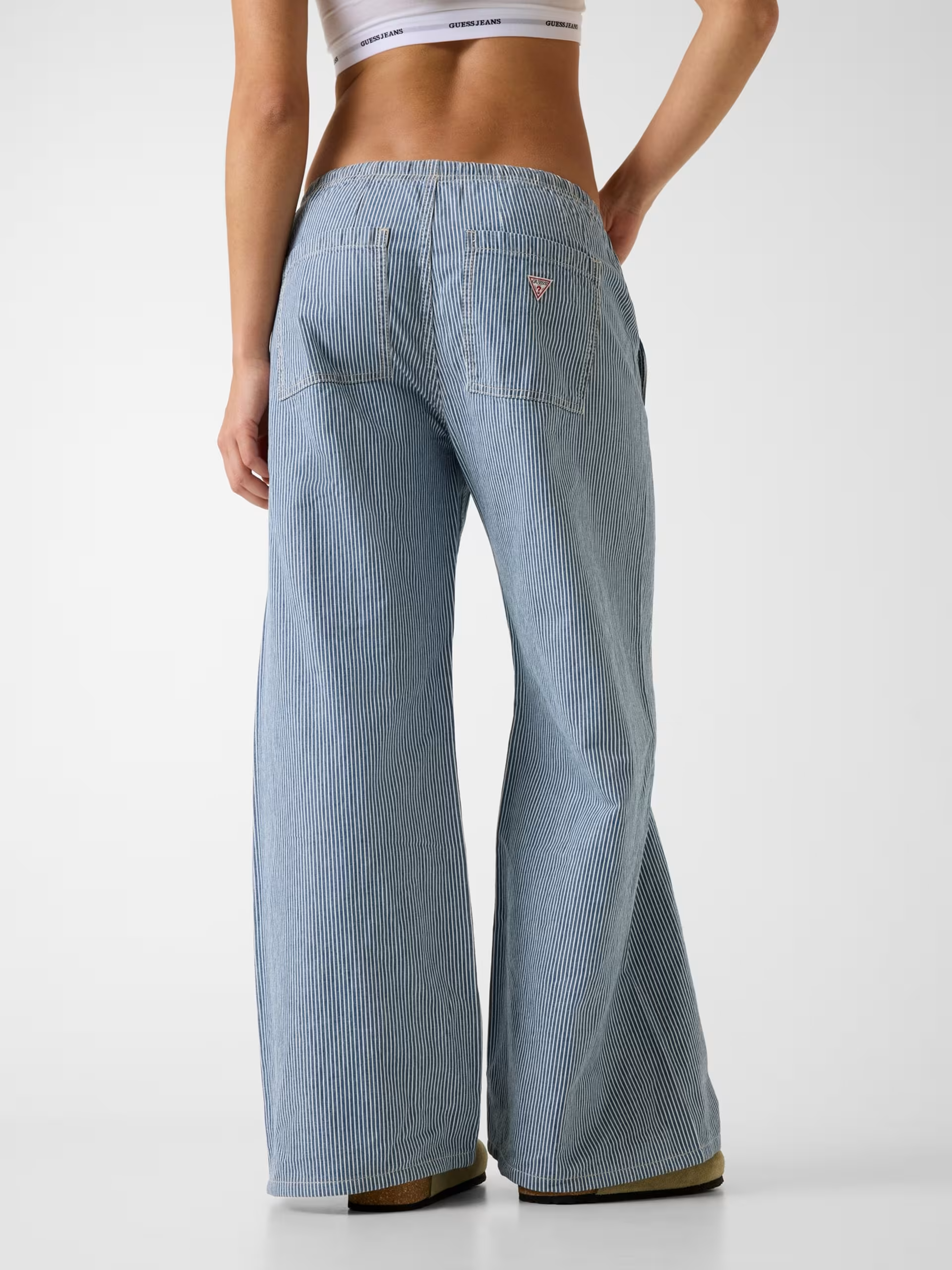 Calças com Riscas e Atilho Azul e Branco - Guess Jeans 4