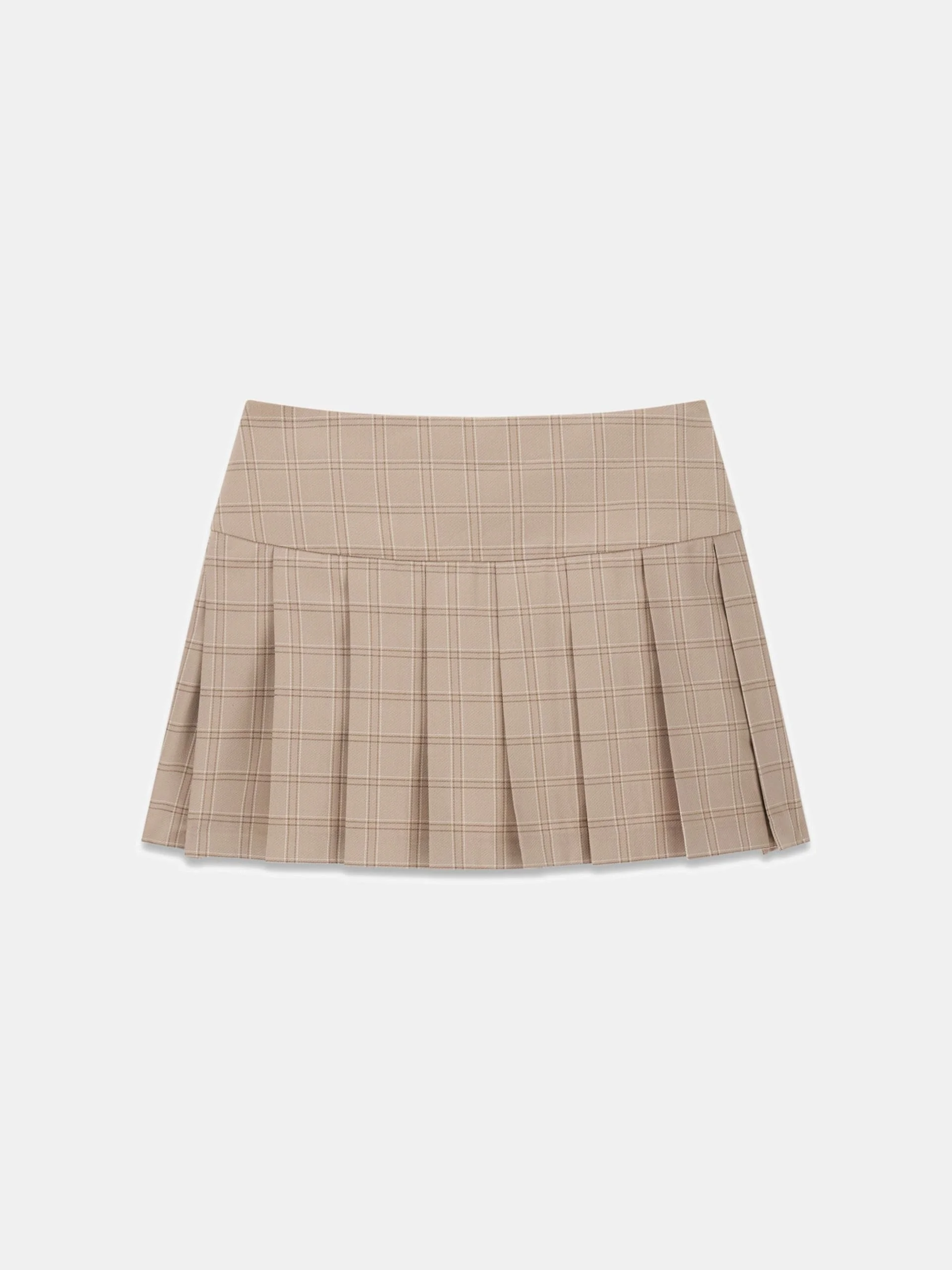 Saia com Pregas Taupe Xadrez - Guess Jeans 5