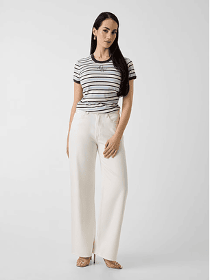 T-shirt Riscas Largas Azul e Branco - Guess