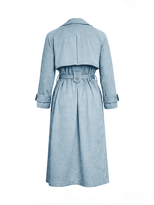 Trench Comprida em Camurça Azul - SAHOCO 