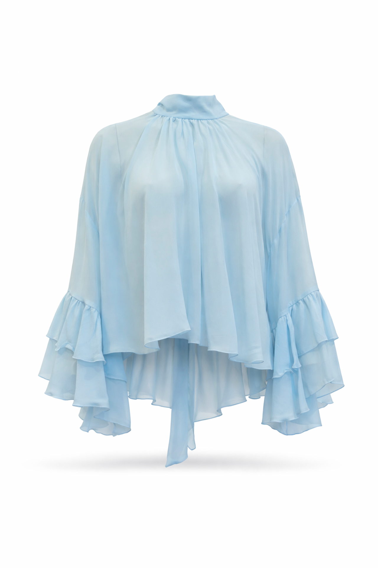 Blusa com Folhos Azul Claro - SAHOCO 2