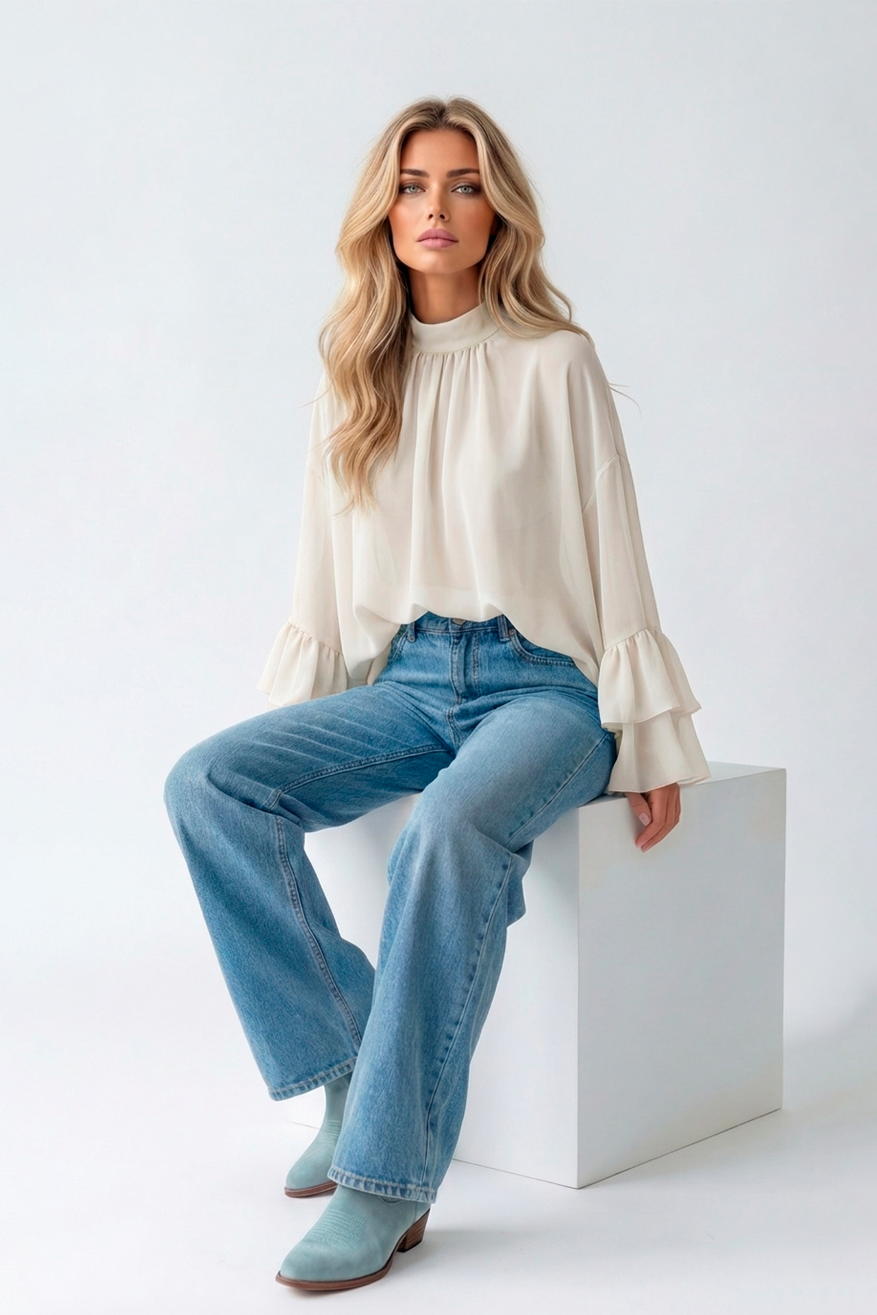 Blusa com Folhos Pérola - SAHOCO 3