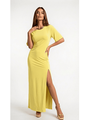 Vestido Comprido com Colar Amarelo - SAHOCO 