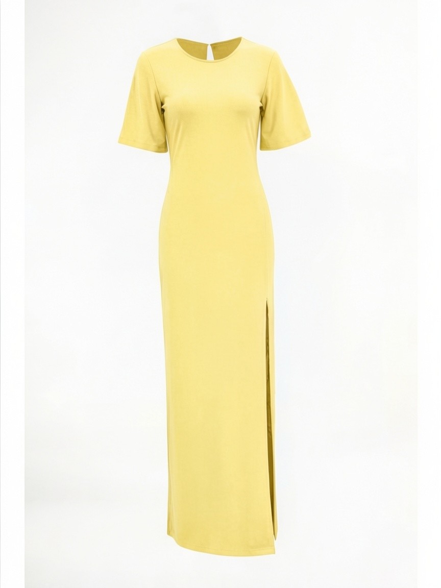 Vestido Comprido com Colar Amarelo - SAHOCO  3