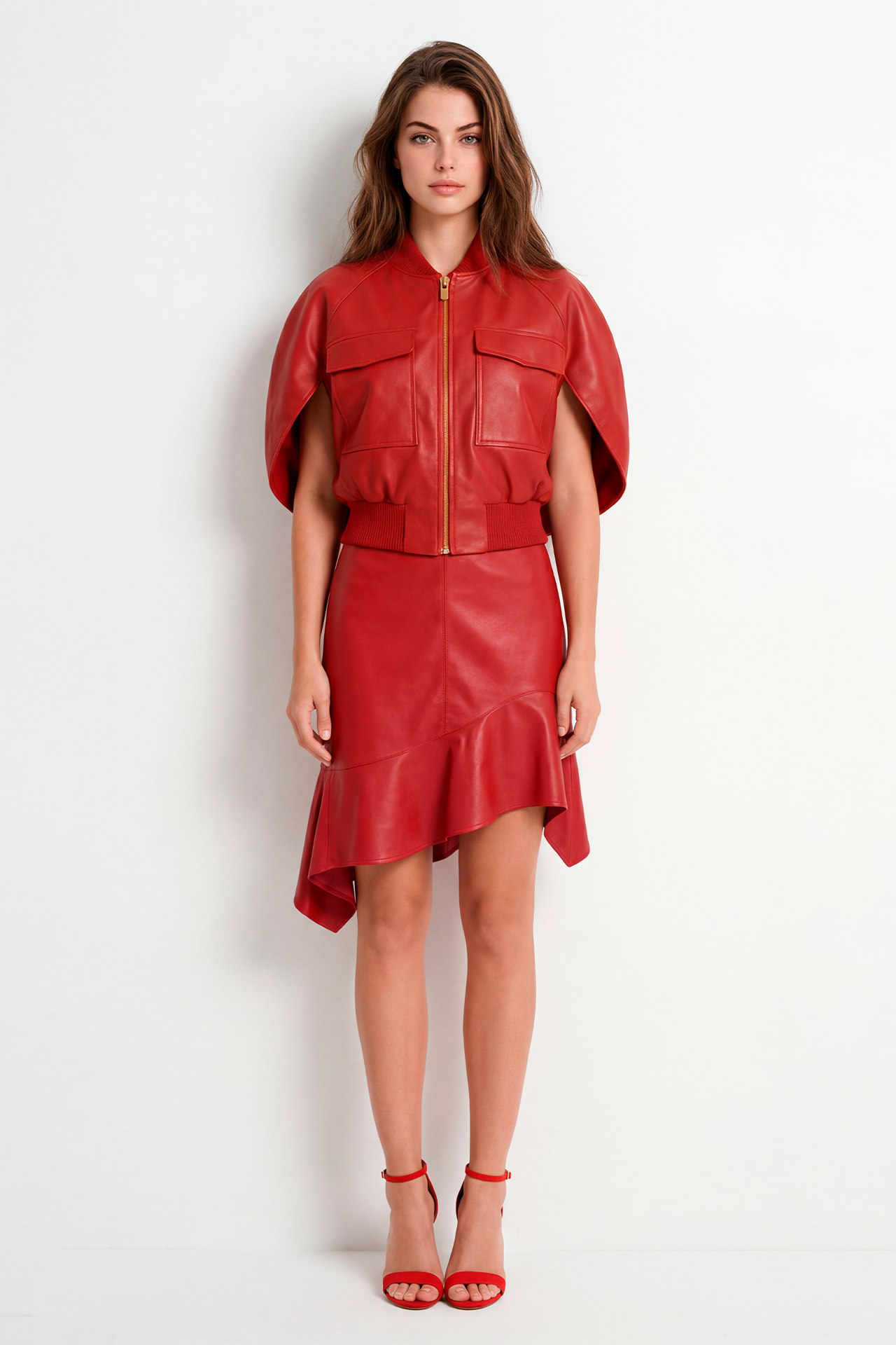 Saia em Pele Curta Vermelho - SAHOCO  2