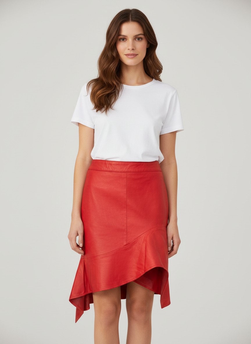 Saia em Pele Curta Vermelho - SAHOCO  3