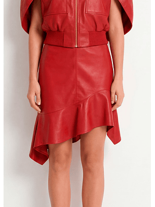 Saia em Pele Curta Vermelho - SAHOCO 