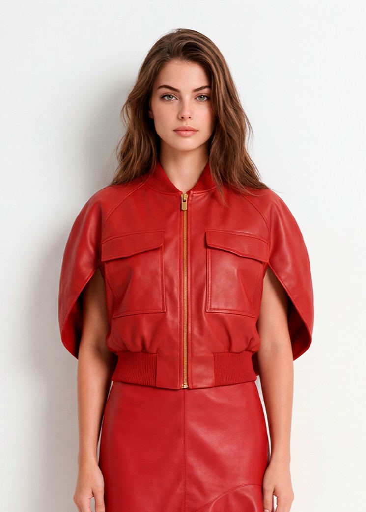 Casaco em Pele Vermelho - SAHOCO 1