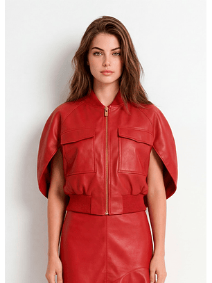 Casaco em Pele Vermelho - SAHOCO