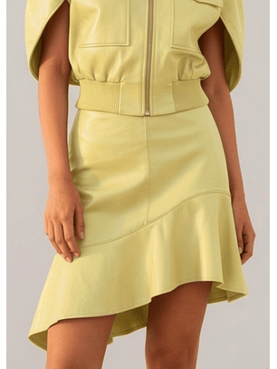 Saia em Pele Curta Amarelo - SAHOCO