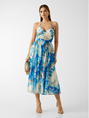 Vestido Comprido KAT Azul Estampado - Guess Marciano 