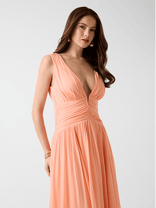 Vestido Comprido ADELA Salmão - Guess Marciano