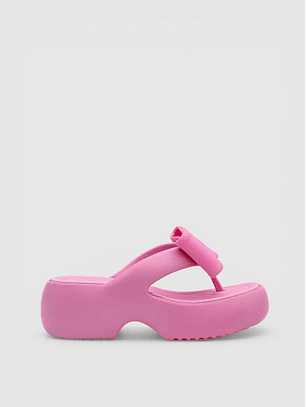 Chinelos de Platafoma Free Fuzzy Rosa - Melissa 