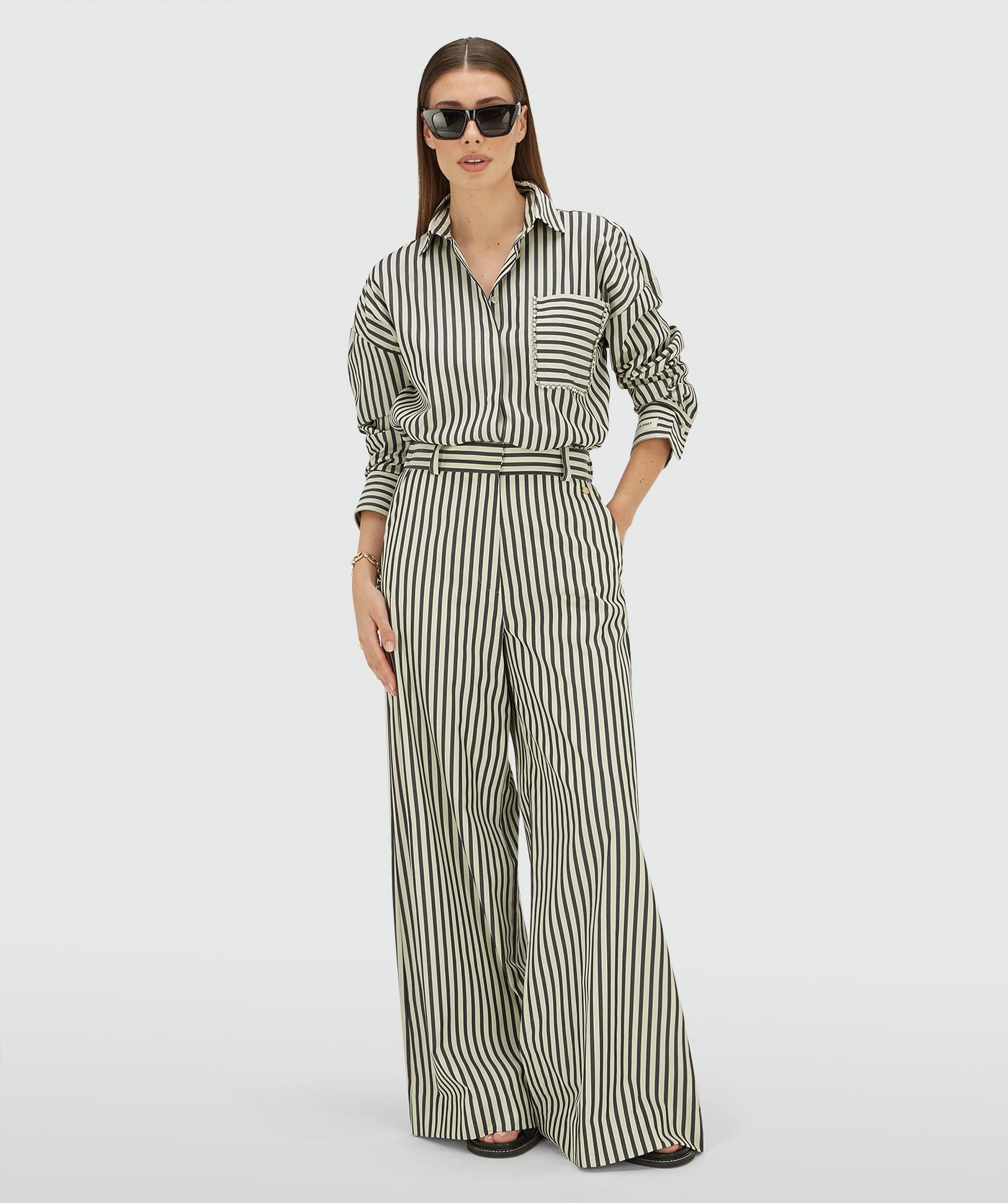 Calças Largas ODESSA Riscas Azul - Josh V  2