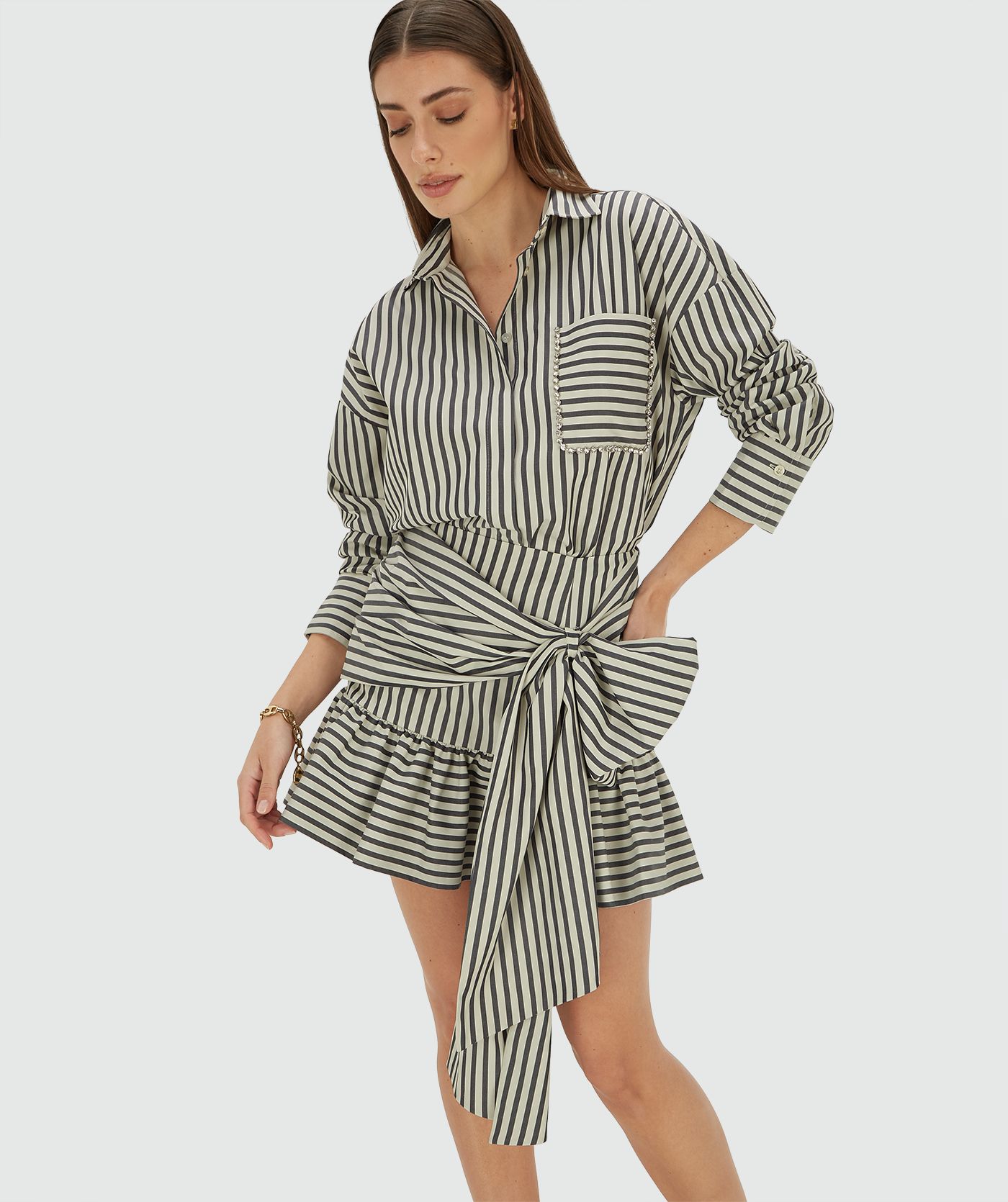 Saia Curta com Laço Riscas Azul - Josh V 3