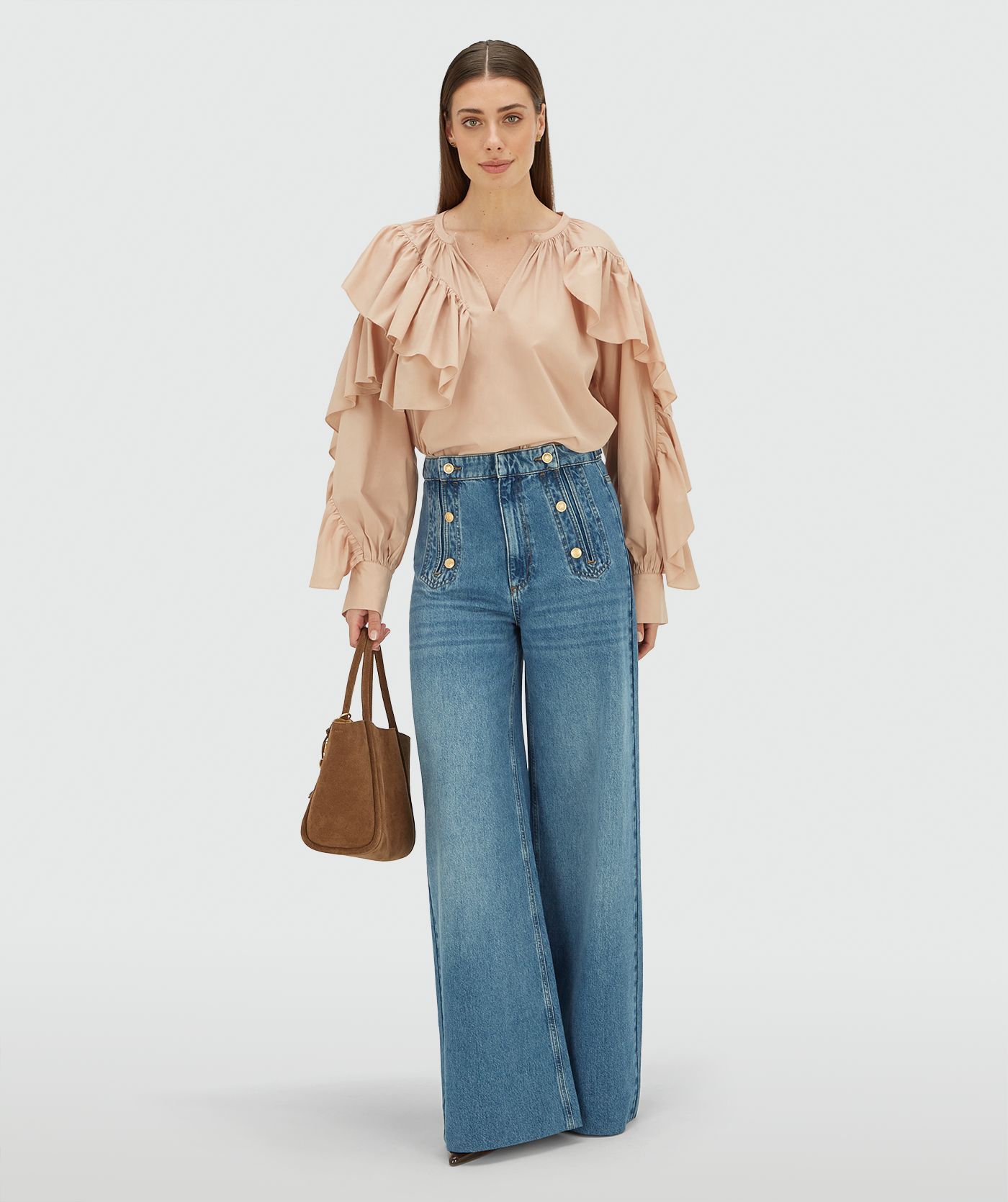 Blusa com Folhos BODINA Nude - Josh V 2