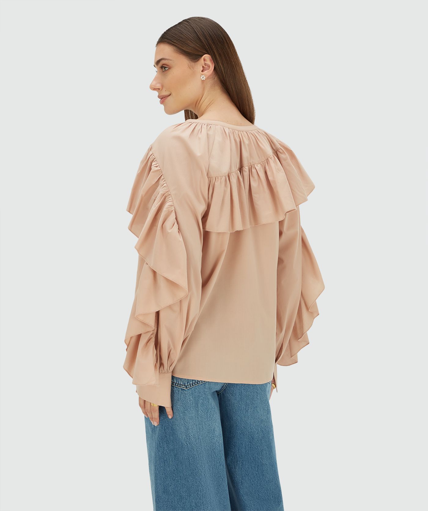 Blusa com Folhos BODINA Nude - Josh V 3