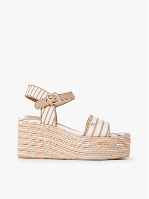 Sandália de Cunha 9284 Riscas Bege - Tommy Hilfiger