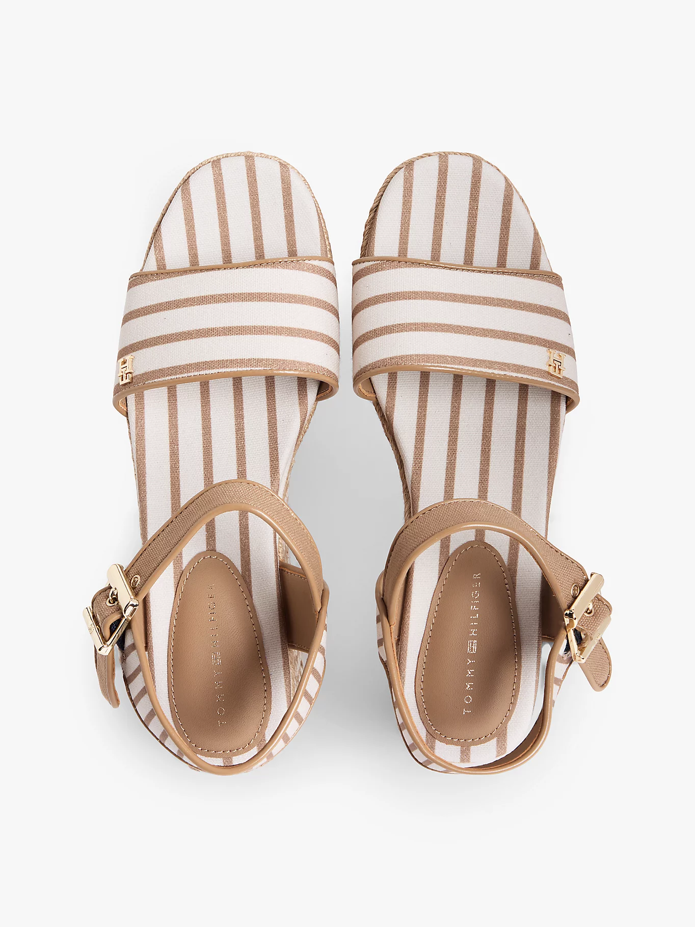 Sandália de Cunha 9284 Riscas Bege - Tommy Hilfiger 5