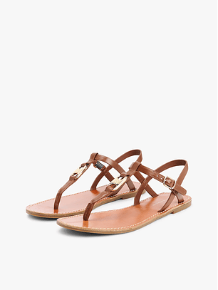 Sandália Rasteira Enfiar no Dedo Camel - Tommy Hilfiger