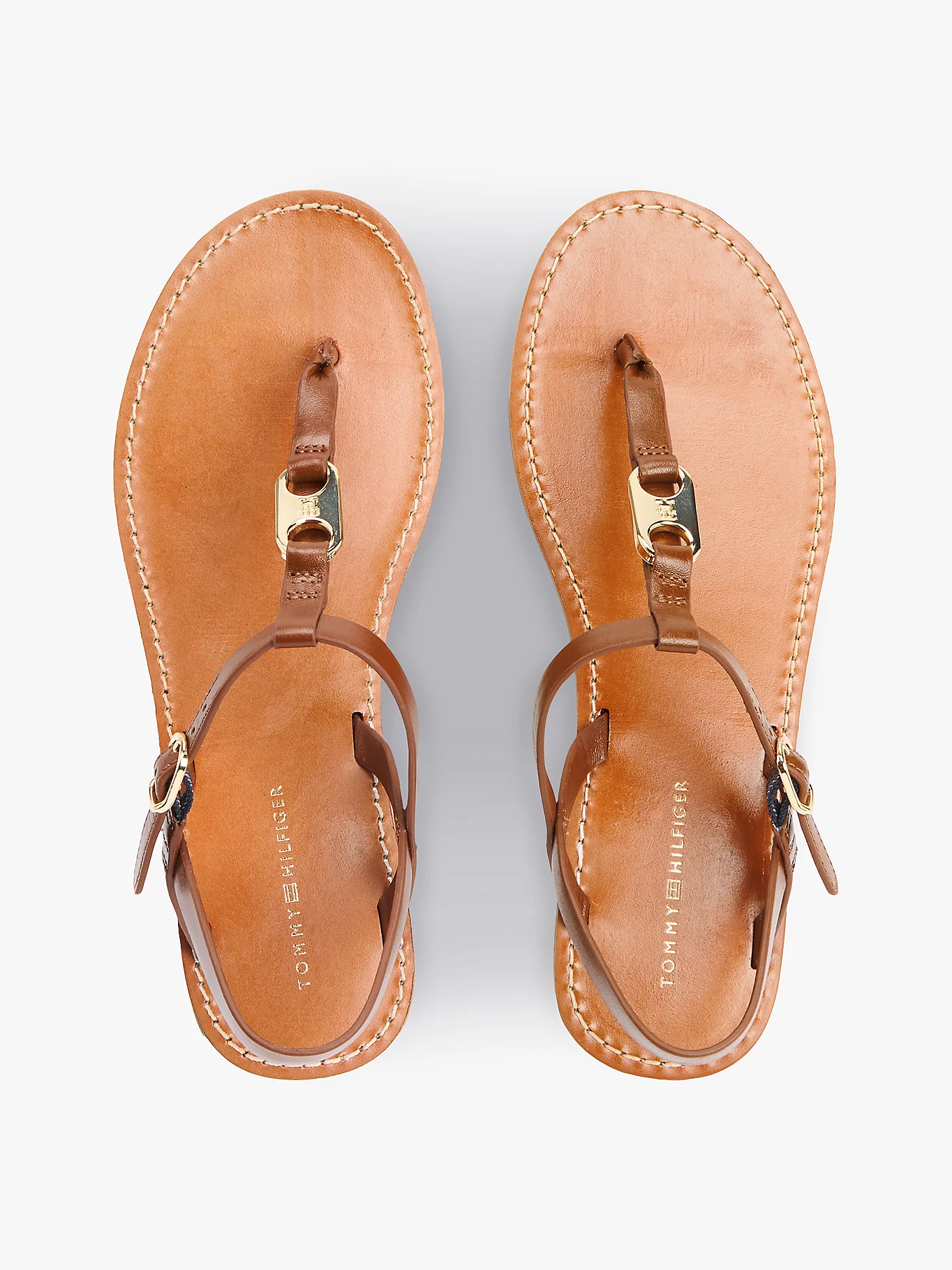 Sandália Rasteira Enfiar no Dedo Camel - Tommy Hilfiger 6