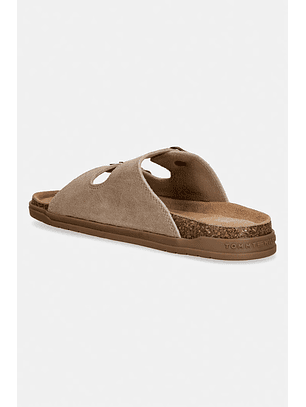 Chinelo FRANCIS em Pele Bege - Tommy Hilfiger