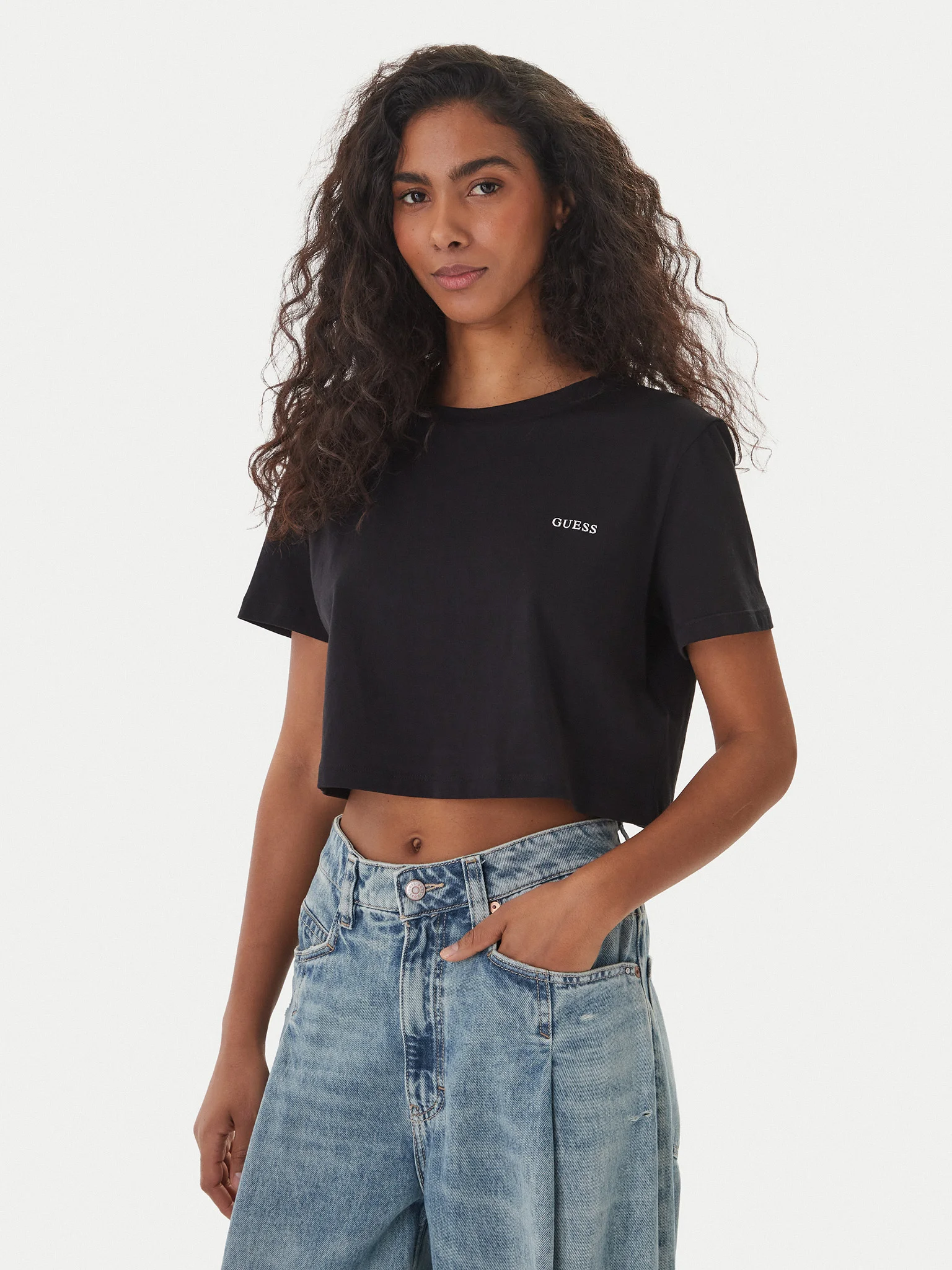 T-shirt Curta SELENE Preto - Guess  1