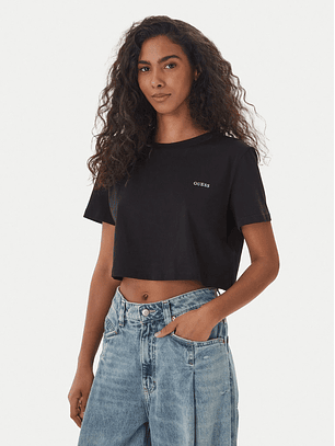 T-shirt Curta SELENE Preto - Guess 