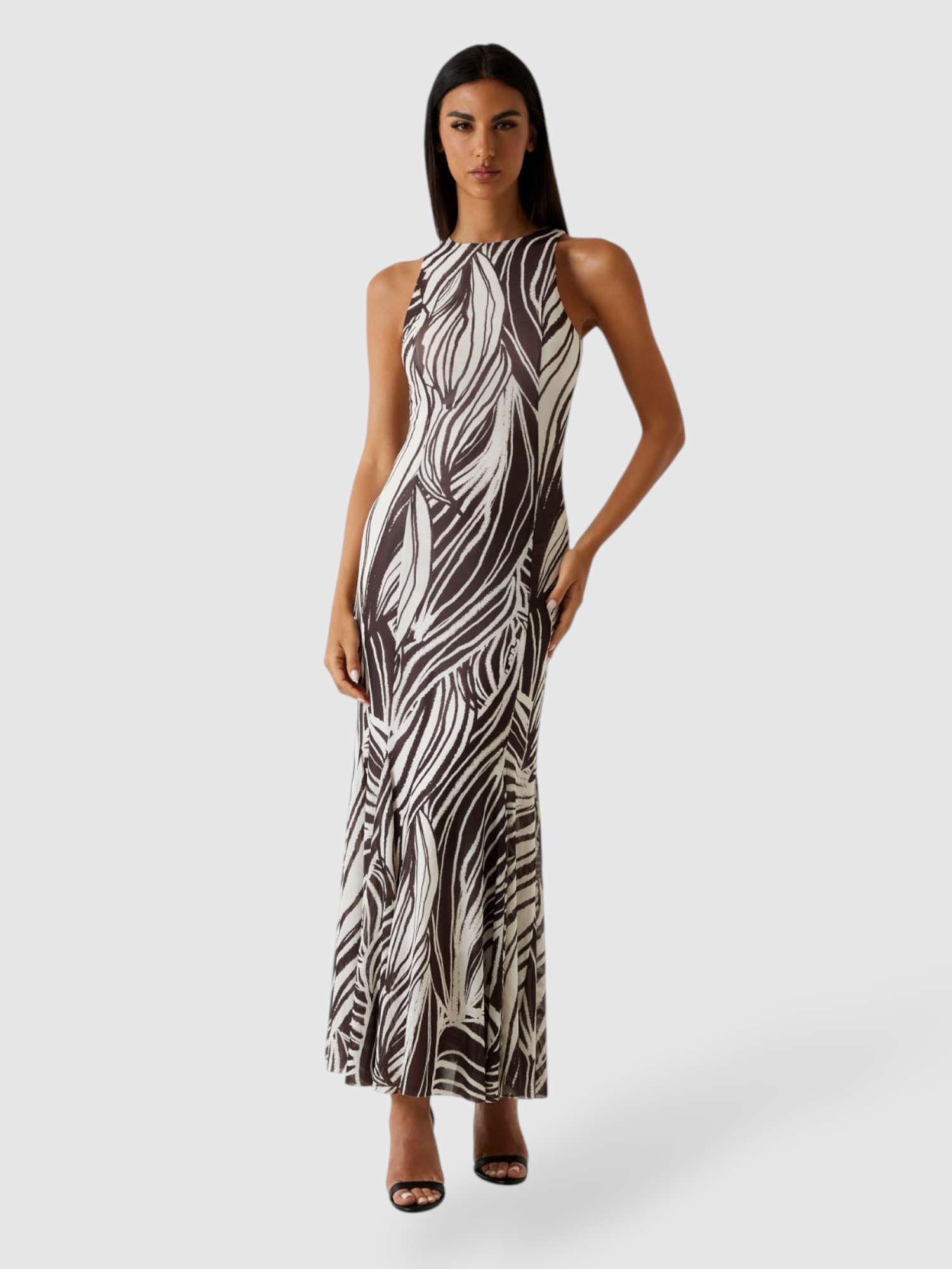 Vestido de Cavas Compido SERAFINA Castanho - Guess   1