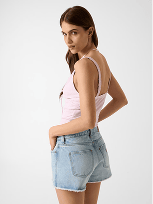 Top de Alças com Renda Rosa - Guess Jeans