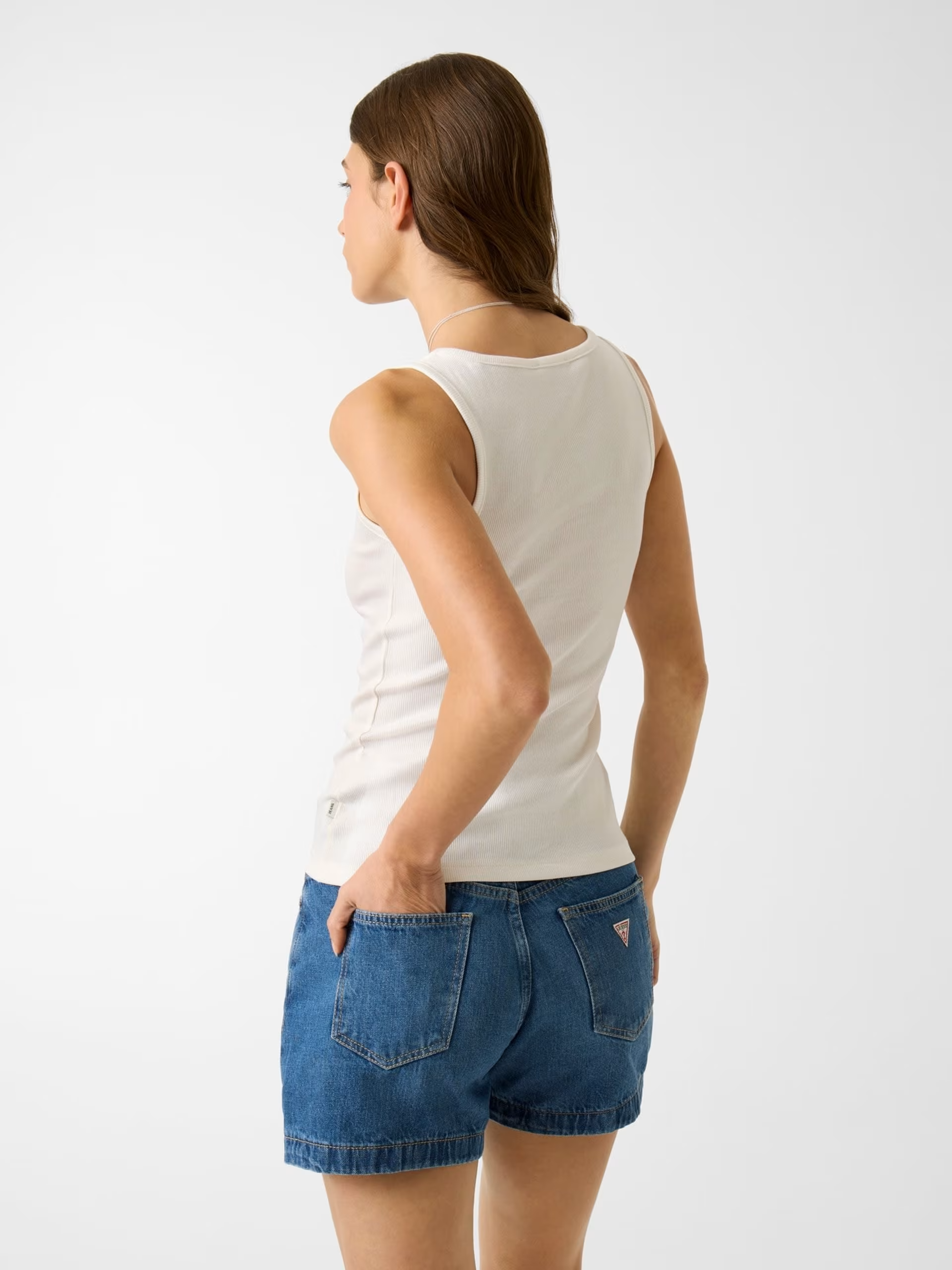 Top de Cavas Canelado Branco - Guess Jeans 2